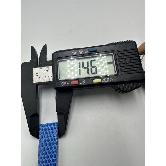 Croton Blue Replacement Watch Band 14MM Embossed Leather Silver Buckle - Picture 5 of 6